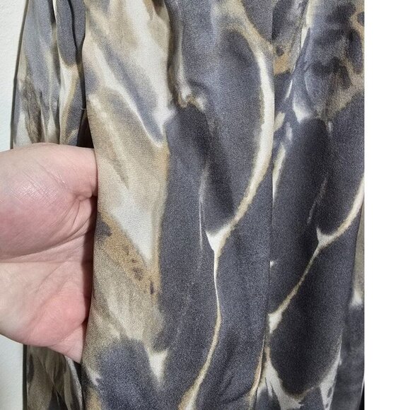 Banana Republic Womens Sz 4 Dress Blur Pattern Gray twisted straps V-Neck - Picture 11 of 12